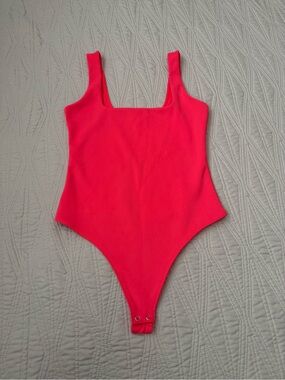 Good American Pink Square-Neck Bodysuit